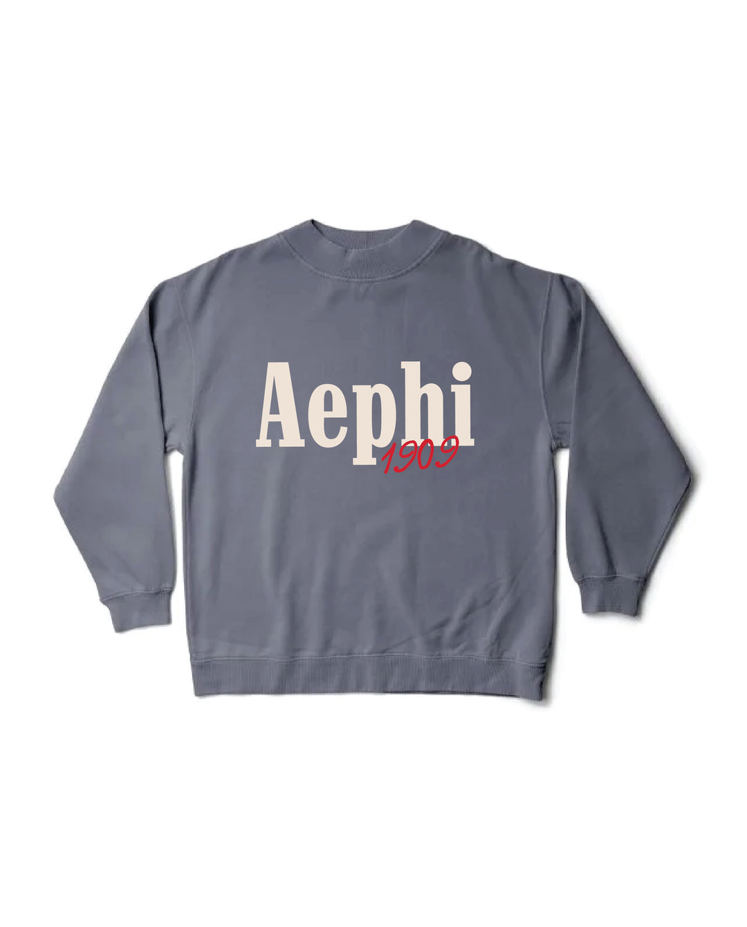 Alpha Epsilon Phi Simple Est Year Mock Neck Crewneck