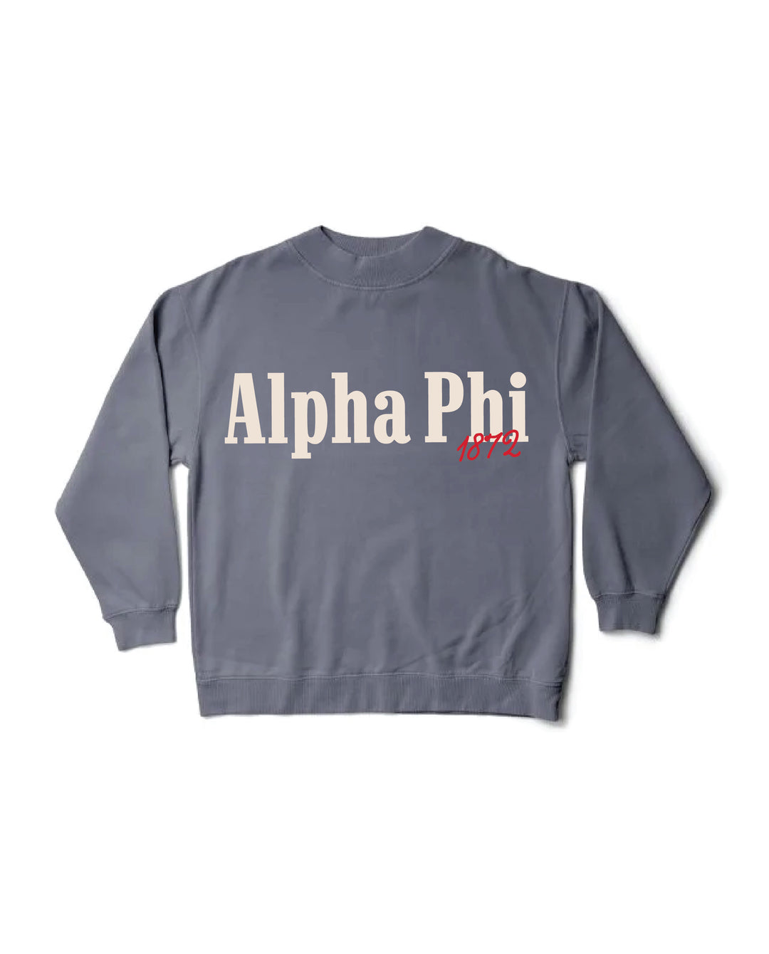 Alpha Phi Simple Est Year Mock Neck Crewneck