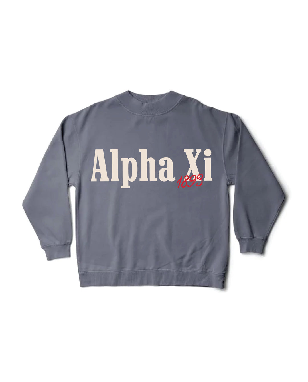 Alpha Xi Delta Simple Est Year Mock Neck Crewneck