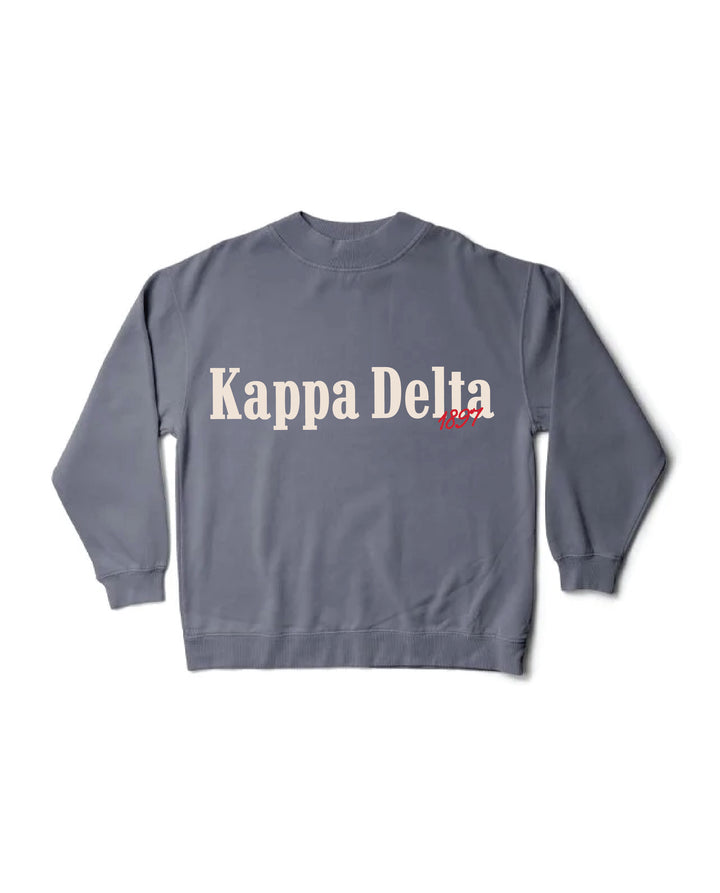Kappa Delta Simple Est Year Mock Neck Crewneck