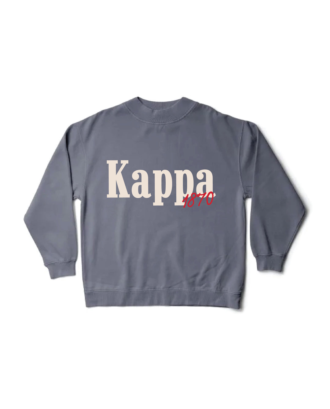 Kappa Kappa Gamma Simple Est Year Mock Neck Crewneck