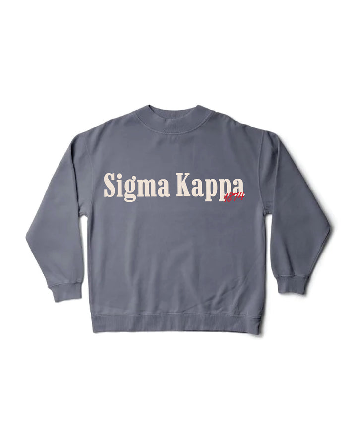 Sigma Kappa Simple Est Year Mock Neck Crewneck