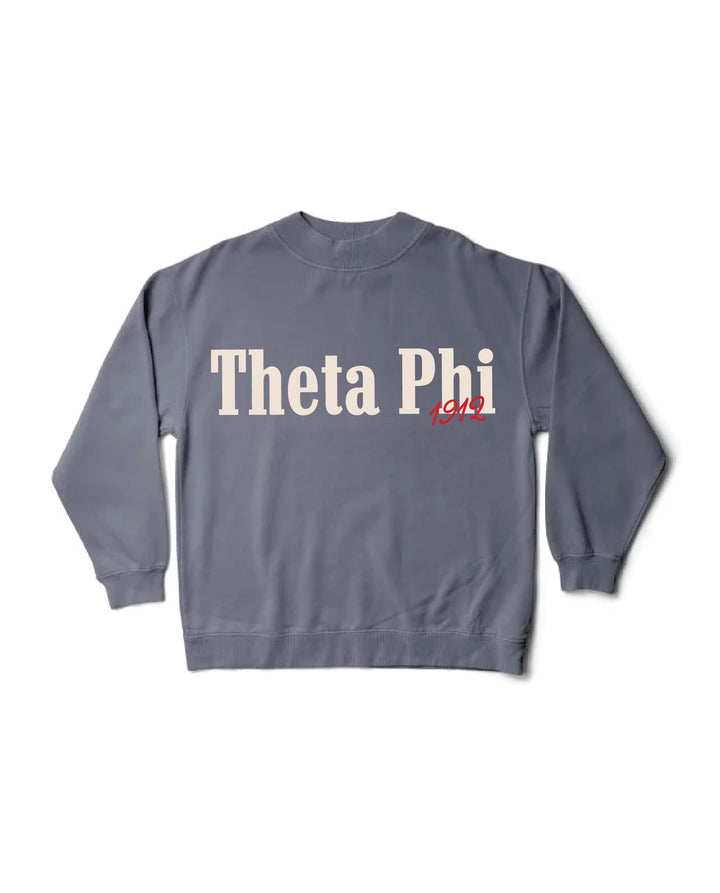 Theta Phi Alpha Simple Est Year Mock Neck Crewneck