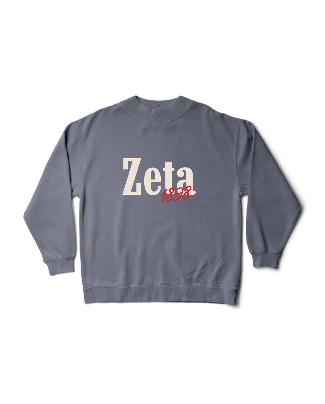 Zeta Tau Alpha Simple Est Year Mock Neck Crewneck