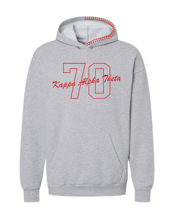 Est Year Outline Red Hood Stitch Sorority Hoodie