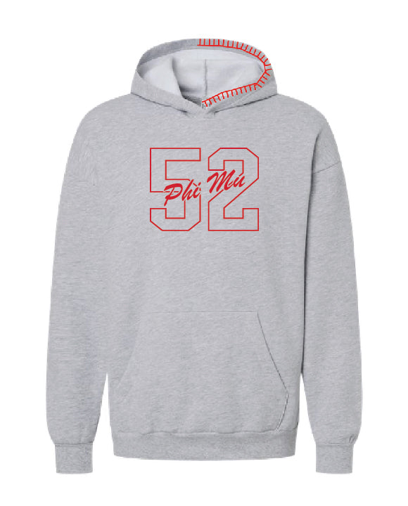 Est Year Outline Red Hood Stitch Sorority Hoodie