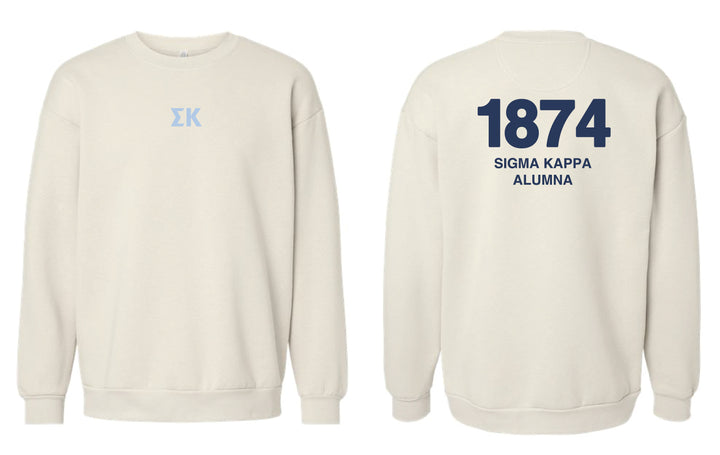 Est Year Alumna Sorority Crewneck 2XL