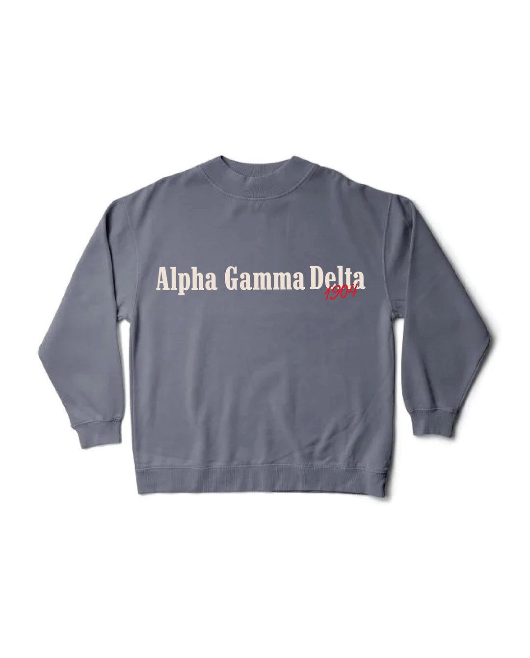 Alpha Gamma Delta Simple Est Year Mock Neck Crewneck