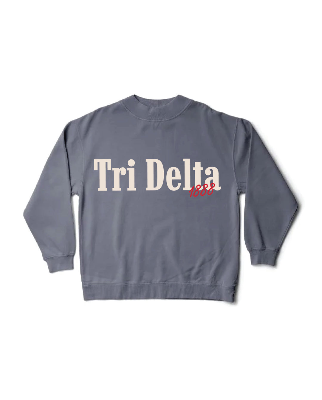 Delta Delta Delta Simple Est Year Mock Neck Crewneck