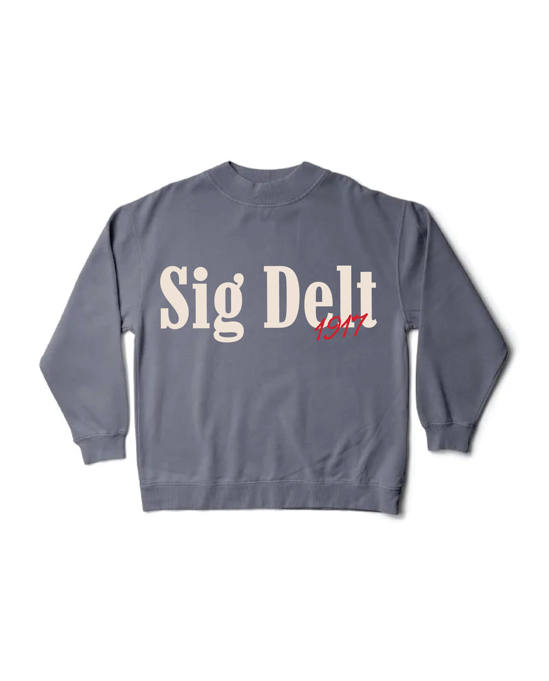 Sigma Delta Tau Simple Est Year Mock Neck Crewneck