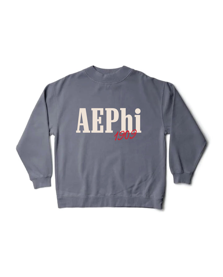 Simple Est Year Mock Neck Sorority Crewneck