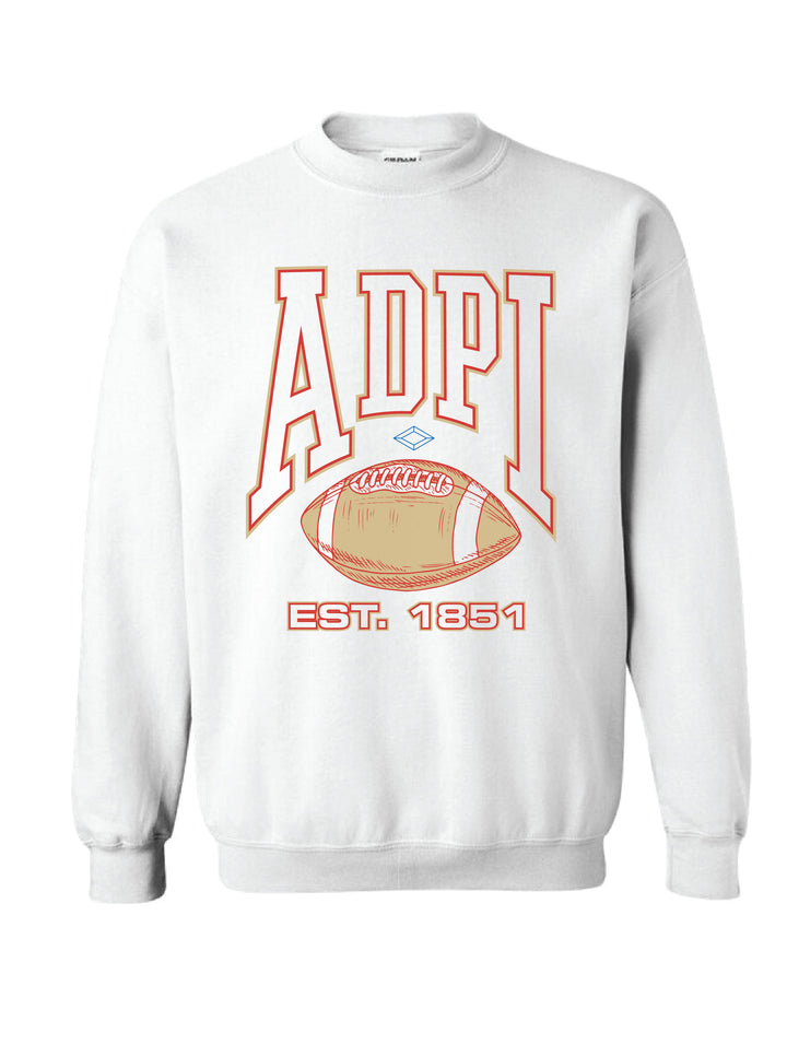 Alpha Delta Pi Football Sorority Crewneck