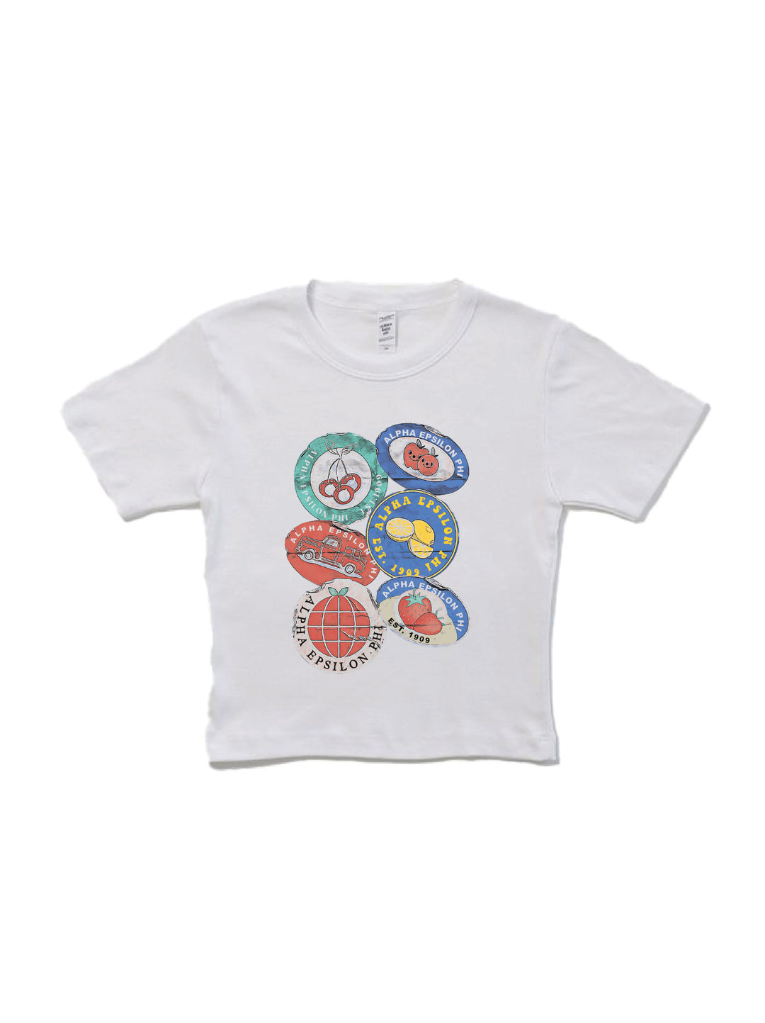 Fruit Sticker Sorority Baby Tee