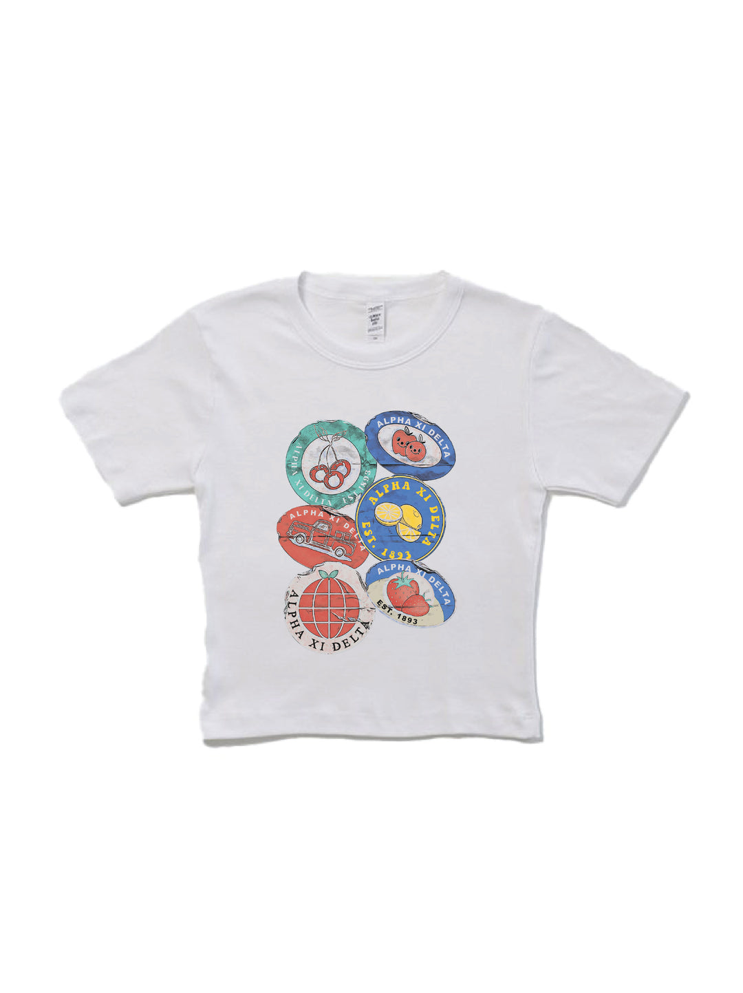 Fruit Sticker Sorority Baby Tee