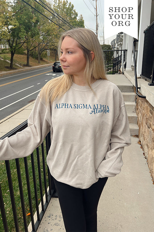 Alumna Sorority Corded Crewneck - 2XL - 3XL