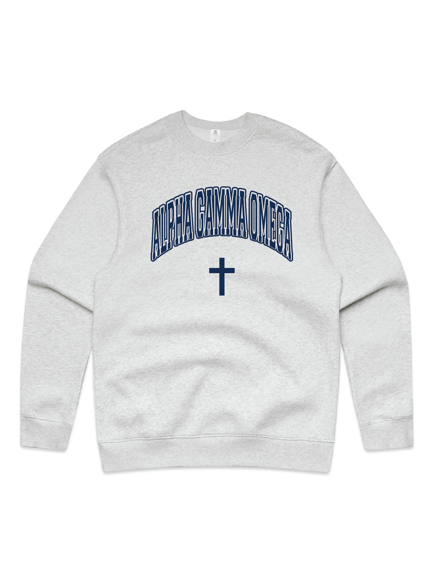 Alpha Gamma Omega Cross Heavy Weight Crewneck