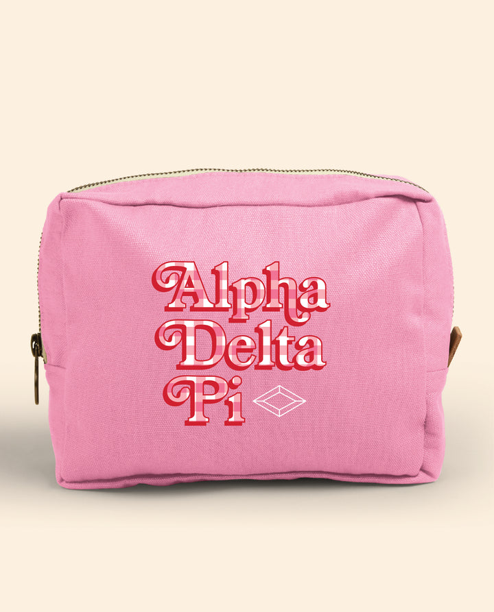 Gingham Print Sorority Make-Up Pouch