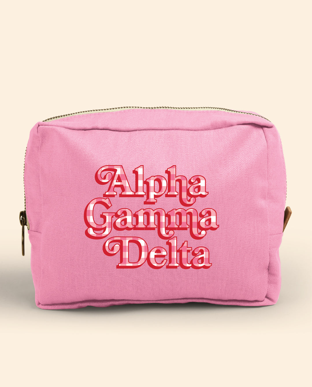 Gingham Print Sorority Make-Up Pouch