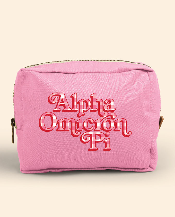 Gingham Print Sorority Make-Up Pouch