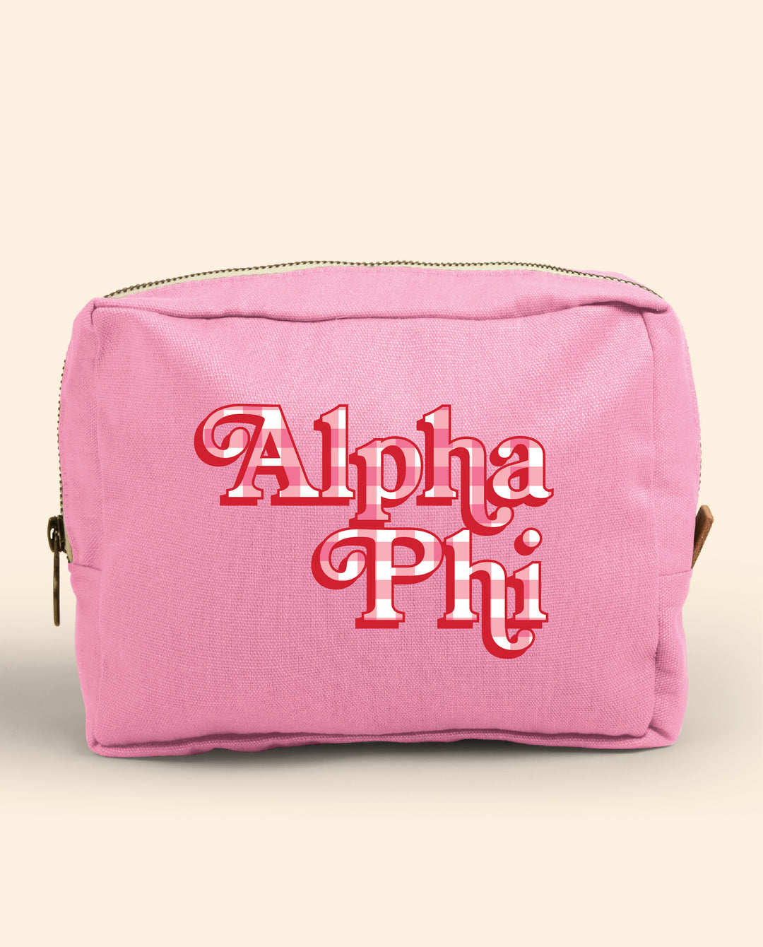 Gingham Print Sorority Make-Up Pouch