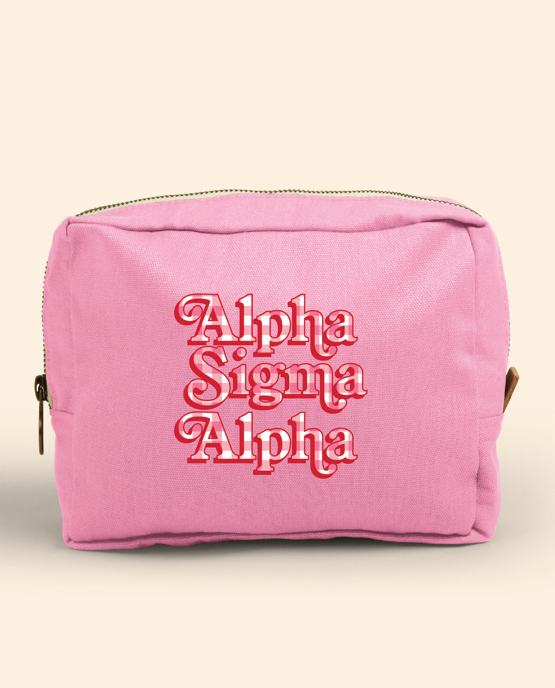 Gingham Print Sorority Make-Up Pouch