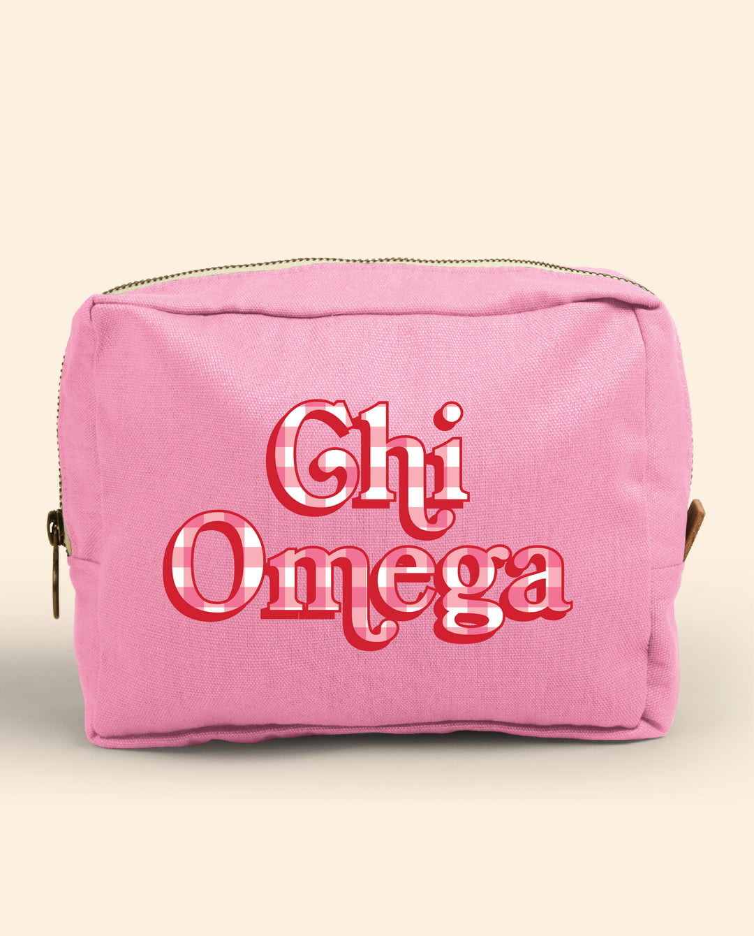 Gingham Print Sorority Make-Up Pouch