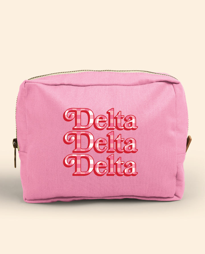Gingham Print Sorority Make-Up Pouch