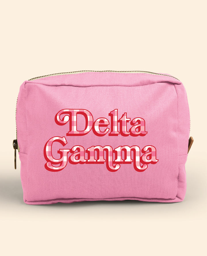 Gingham Print Sorority Make-Up Pouch