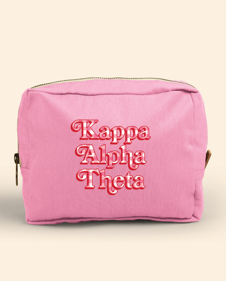 Gingham Print Sorority Make-Up Pouch