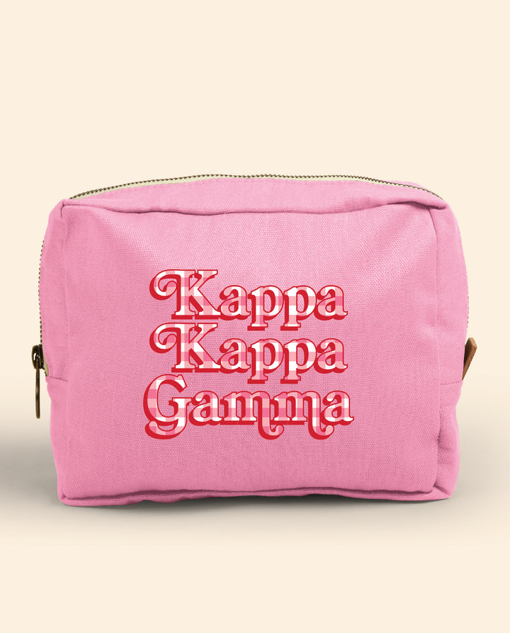 Gingham Print Sorority Make-Up Pouch
