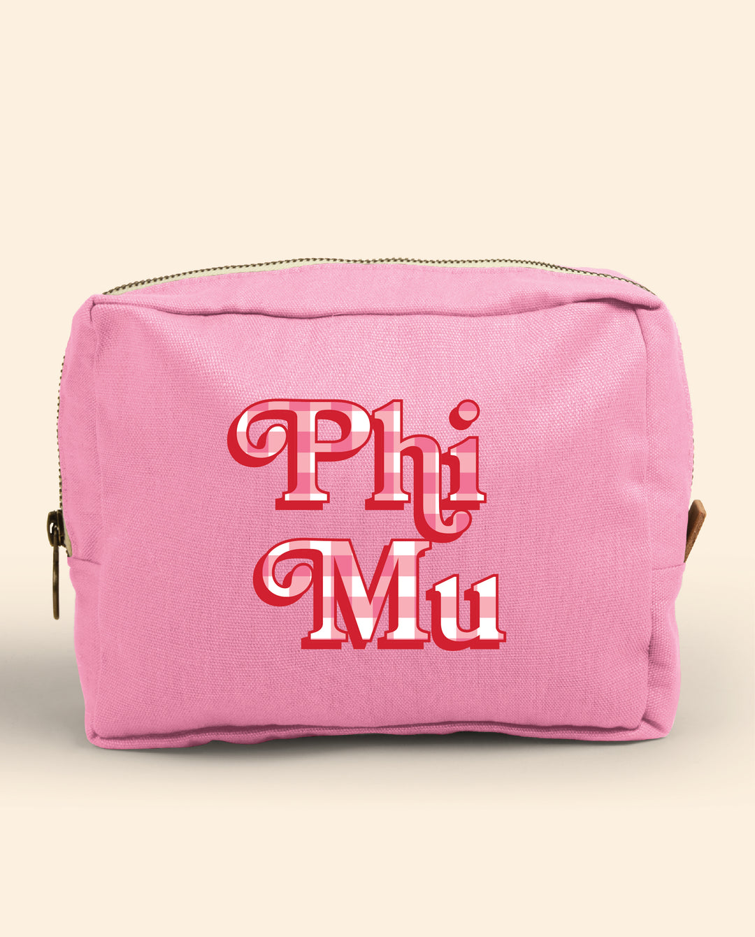 Gingham Print Sorority Make-Up Pouch