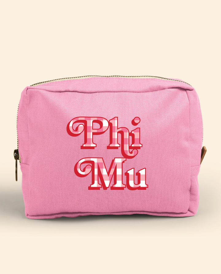 Gingham Print Sorority Make-Up Pouch