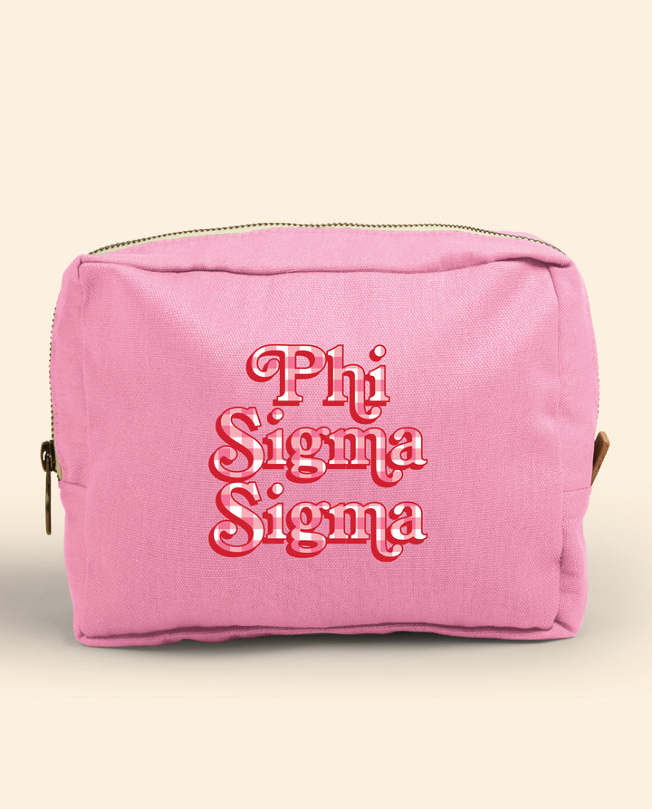 Gingham Print Sorority Make-Up Pouch