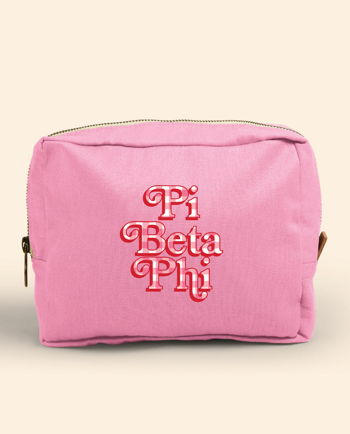 Gingham Print Sorority Make-Up Pouch