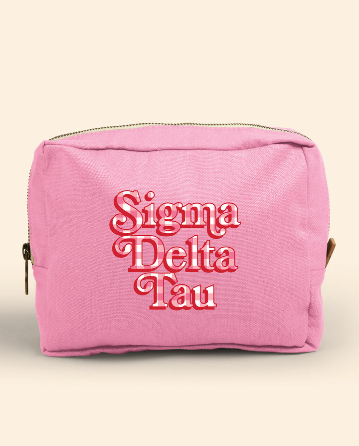 Gingham Print Sorority Make-Up Pouch