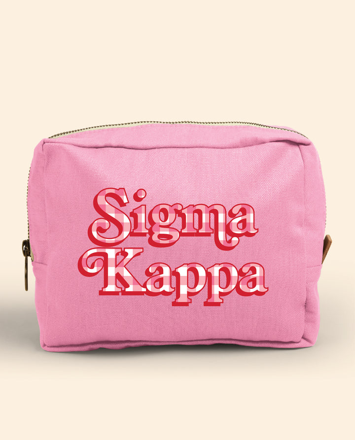 Gingham Print Sorority Make-Up Pouch