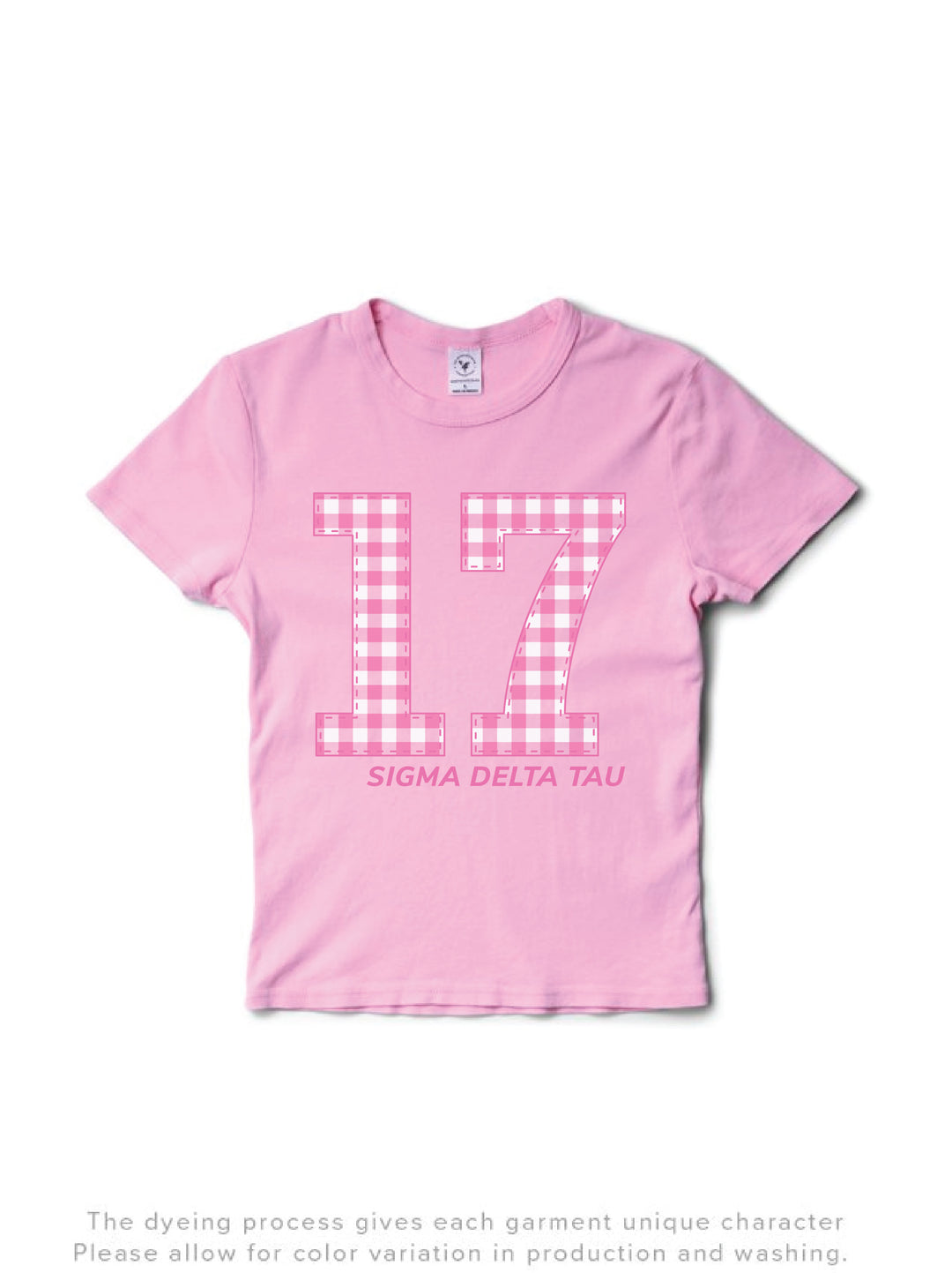 Bubblegum Gingham Year Sorority Baby Tee