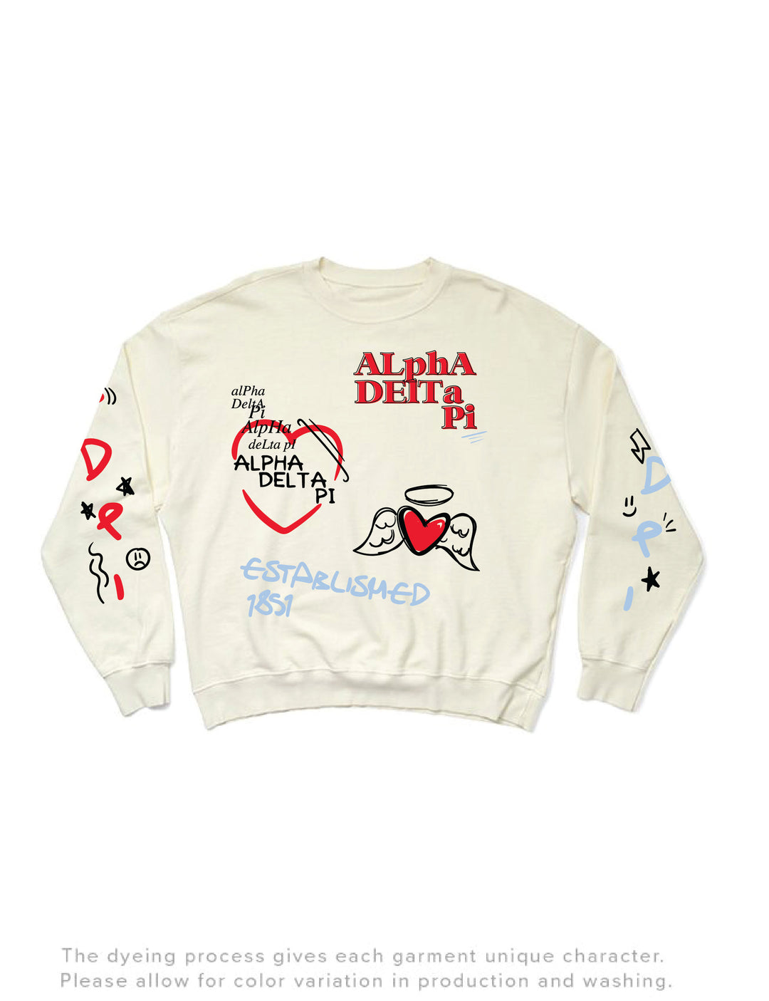 Alpha Delta Pi Vanilla Ice Graffiti Light Weight Crewneck