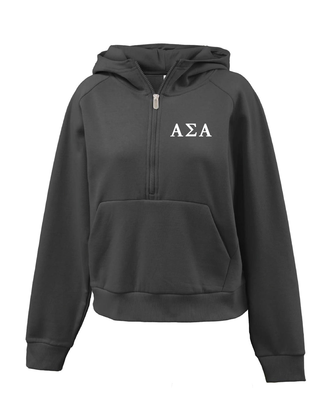 Greek Letters Embroidered 1/4 Zip Hoodie