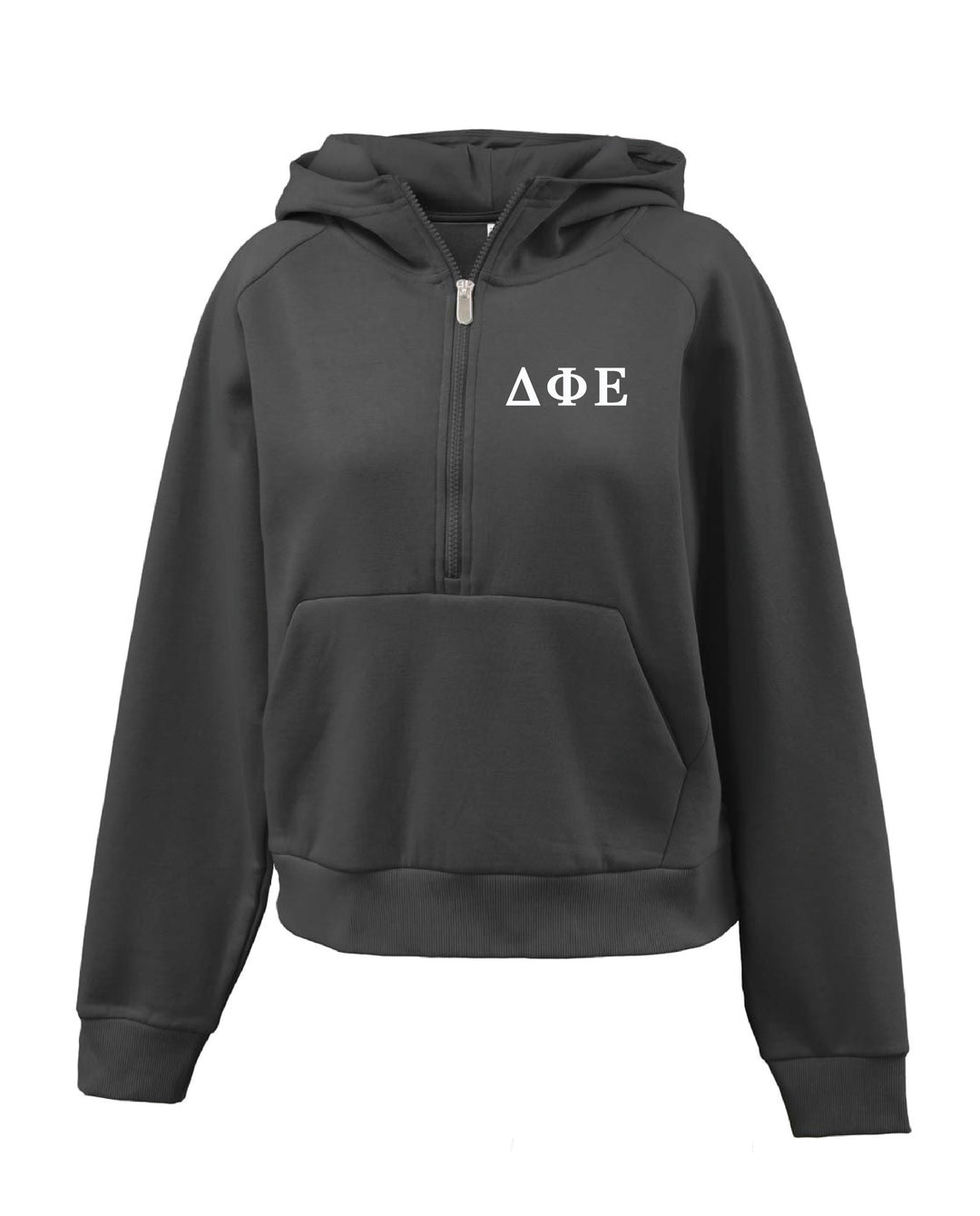 Greek Letters Embroidered 1/4 Zip Hoodie