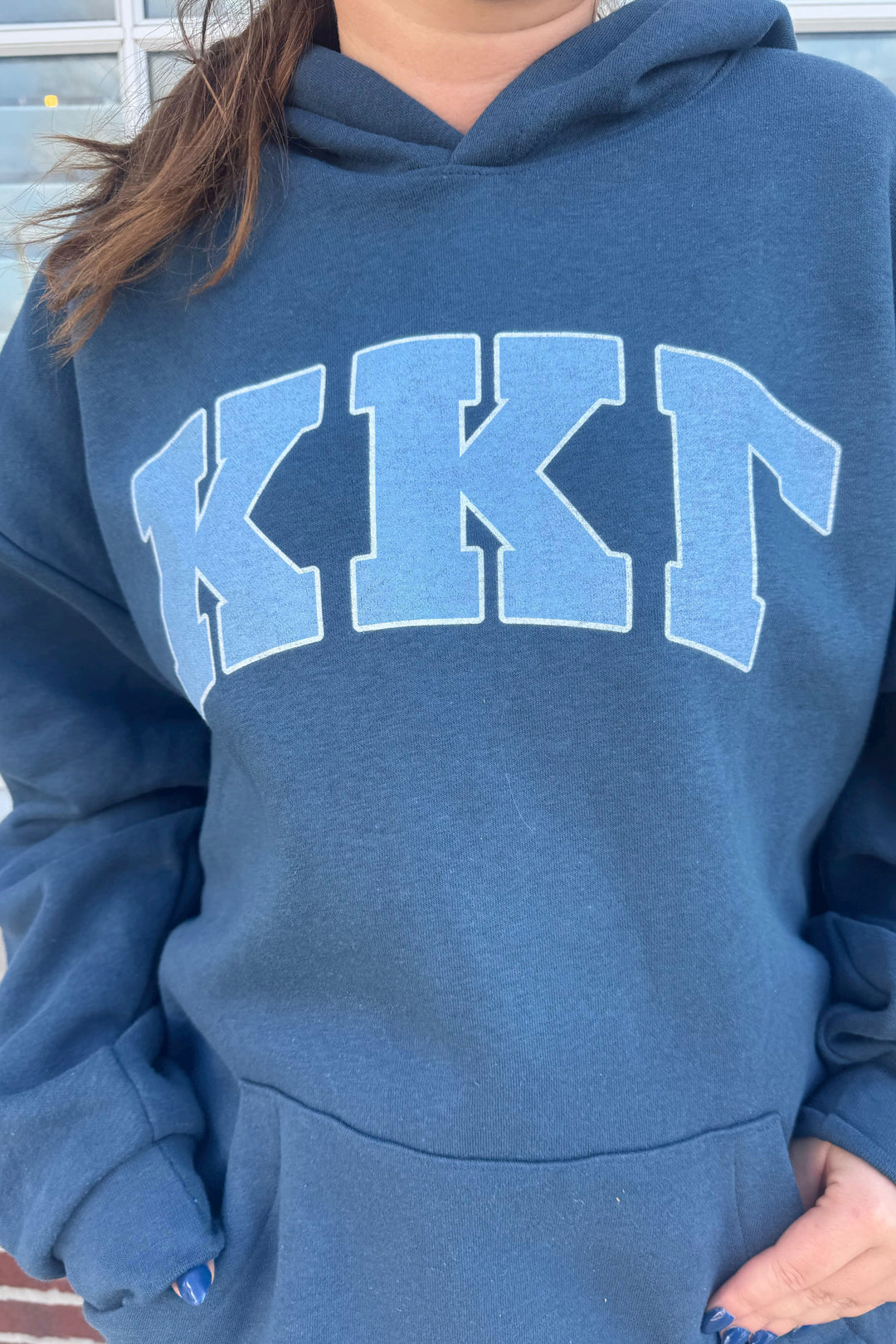 Greek Letter Sea Blue Sorority Hoodie