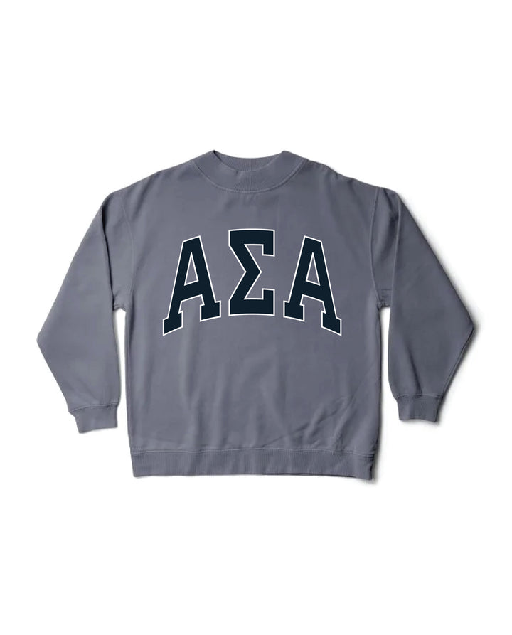 Alpha Sigma Alpha Greek Letter Mock Neck Crewneck