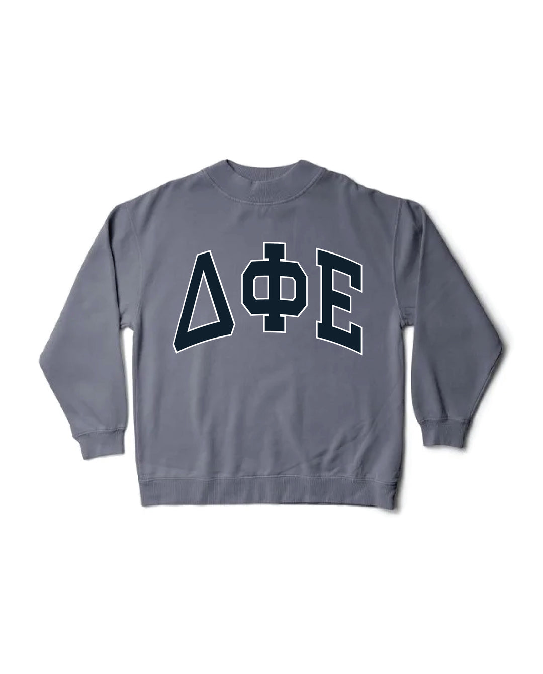 Delta Phi Epsilon Greek Letter Mock Neck Crewneck