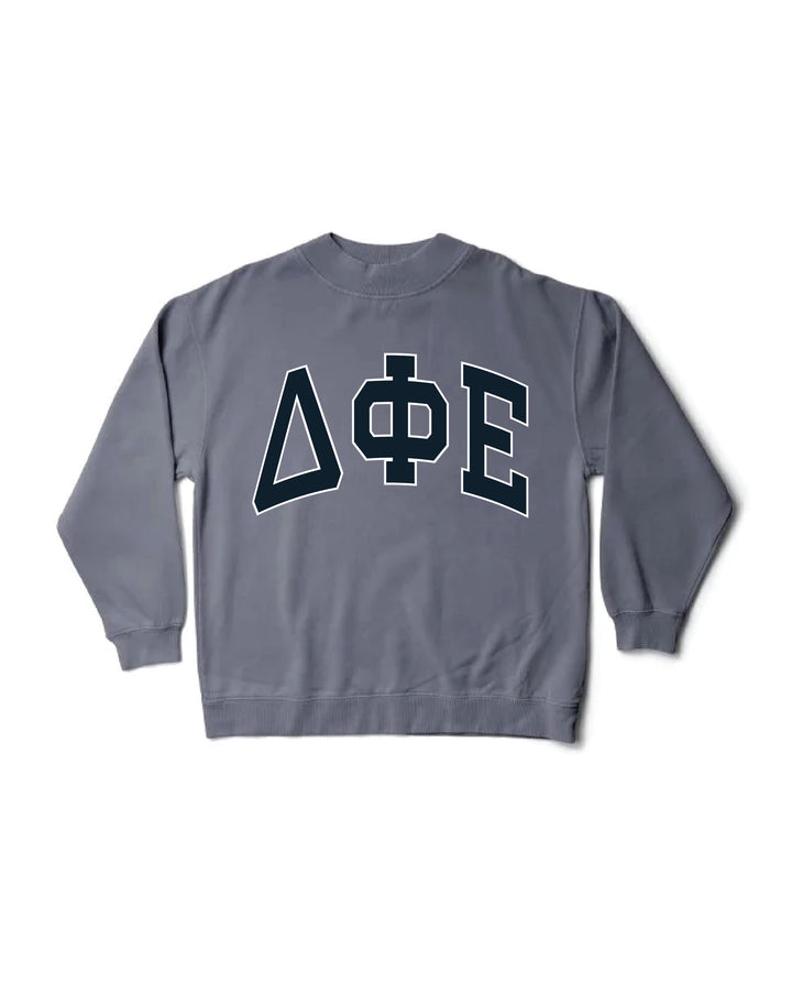 Delta Phi Epsilon Greek Letter Mock Neck Crewneck