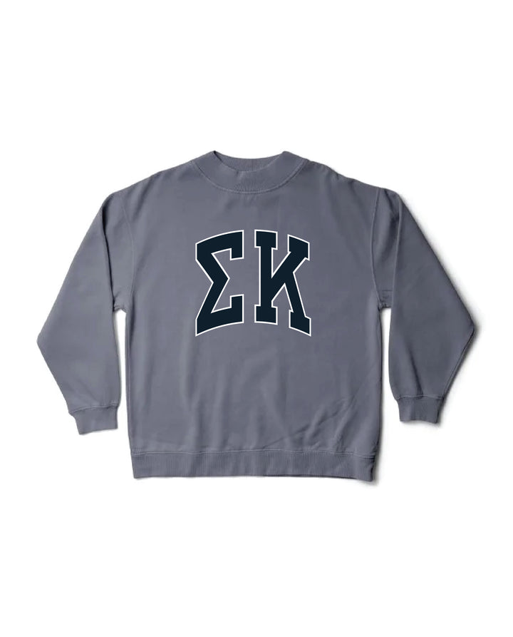 Sigma Kappa Greek Letter Mock Neck Crewneck
