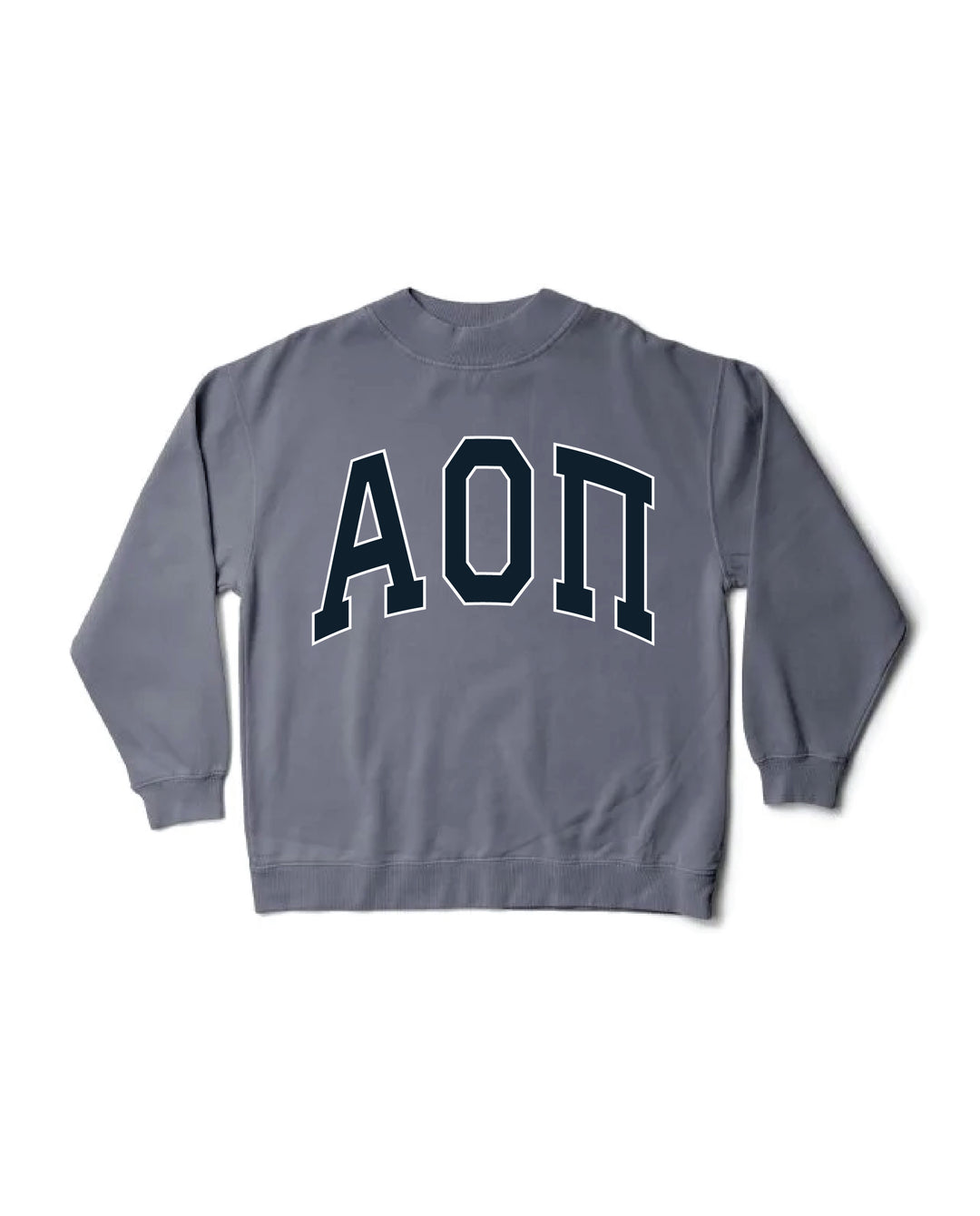 Alpha Omicron Pi Greek Letter Mock Neck Crewneck