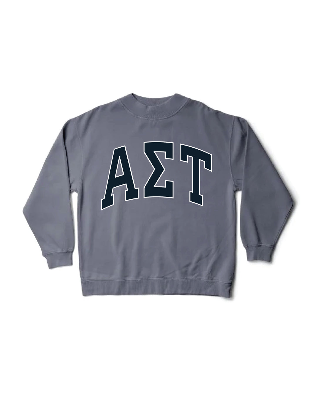 Alpha Sigma Tau Greek Letter Mock Neck Crewneck