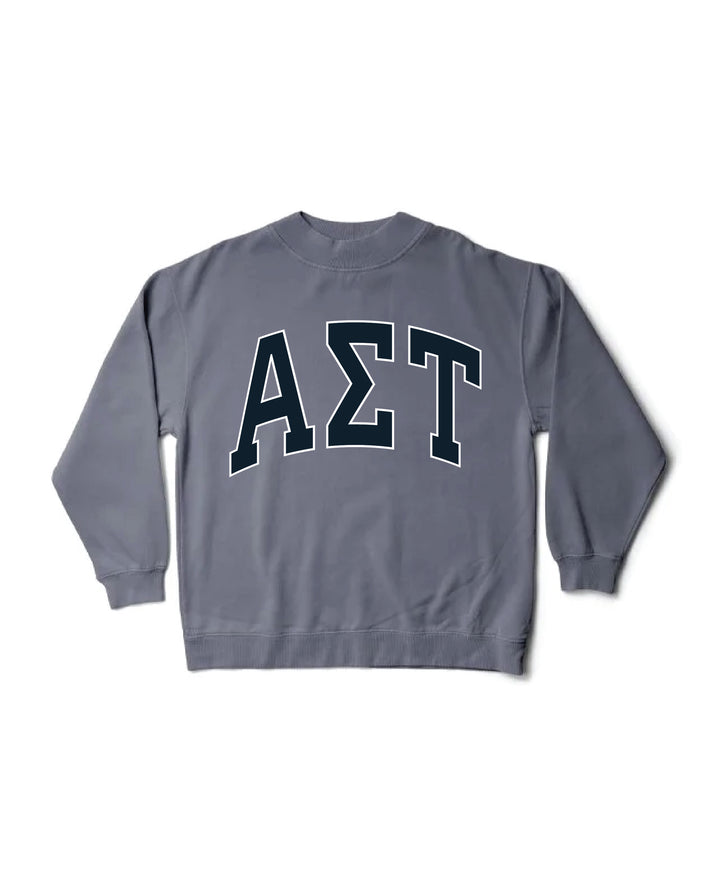 Alpha Sigma Tau Greek Letter Mock Neck Crewneck