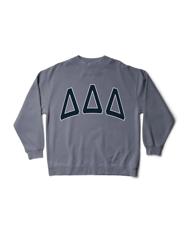Delta Delta Delta Greek Letter Mock Neck Crewneck