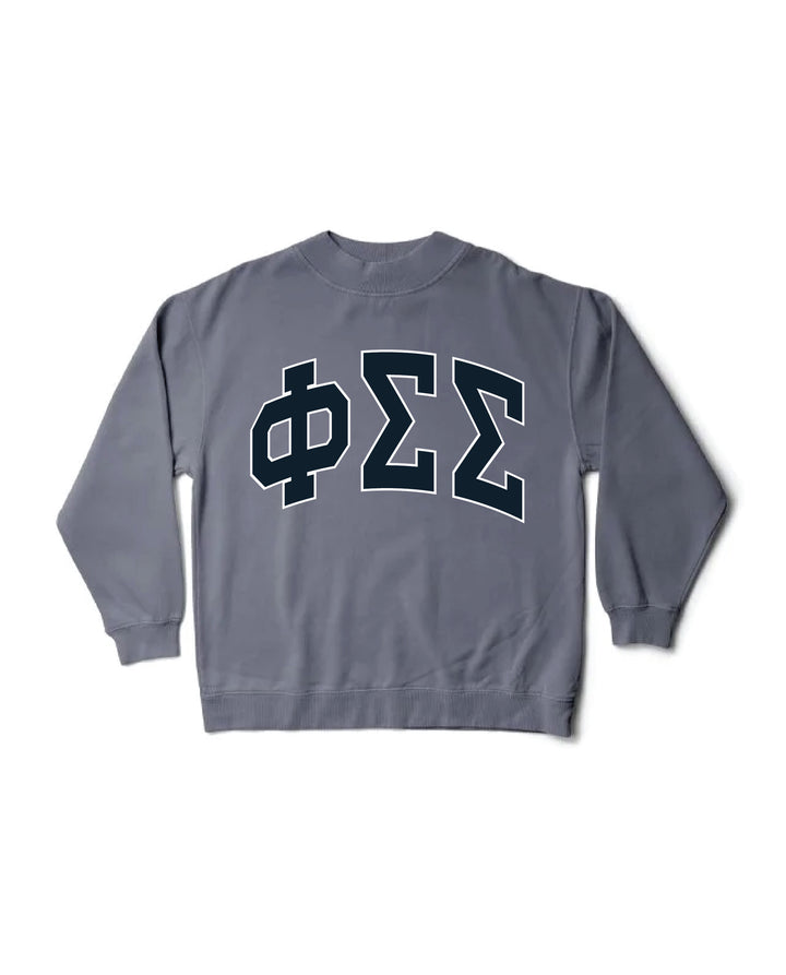 Phi Sigma Sigma Greek Letter Mock Neck Crewneck
